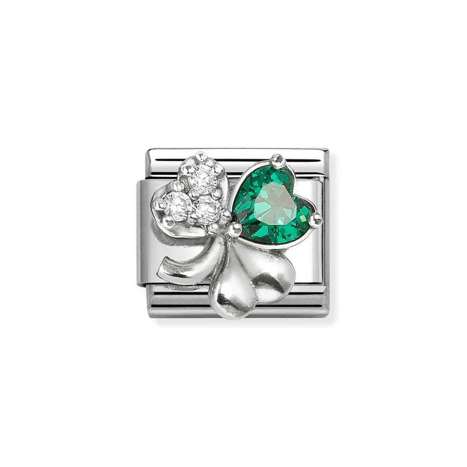 Nomination CLASSIC Silvershine Heart Clover Charm