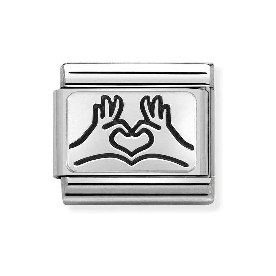Nomination CLASSIC Silvershine Heart Hands Charm