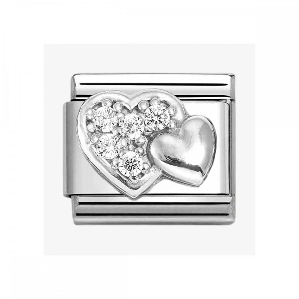 Nomination CLASSIC Silvershine Heart & Pave Heart Charm