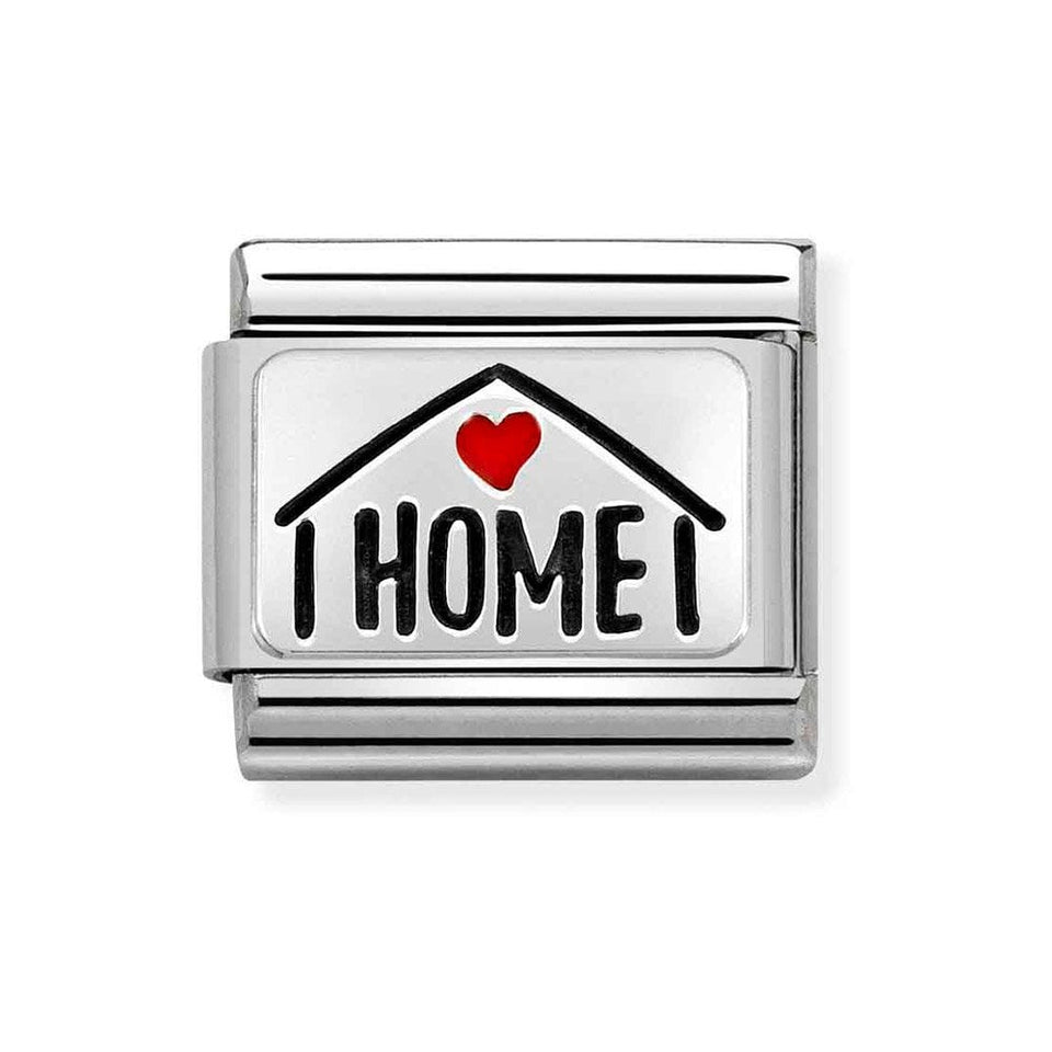 Nomination CLASSIC Silvershine 'HOME' With Red Heart Charm