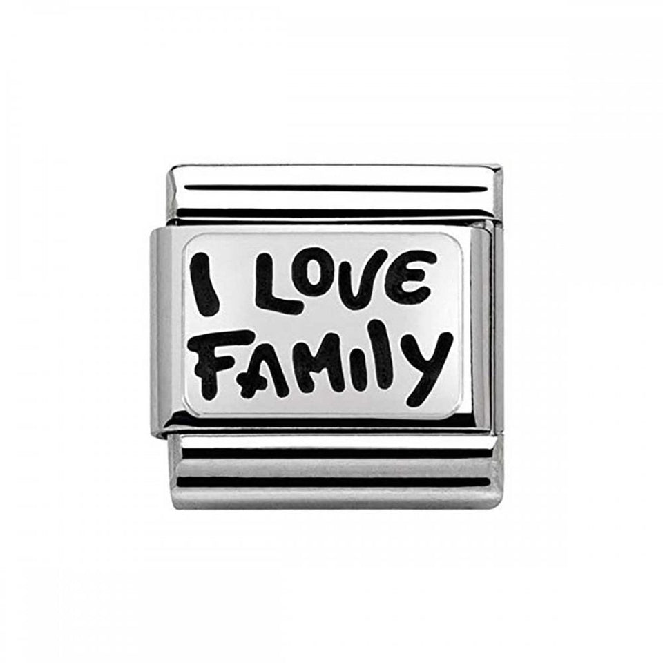 Nomination CLASSIC Silvershine 'I LOVE FAMILY' Charm