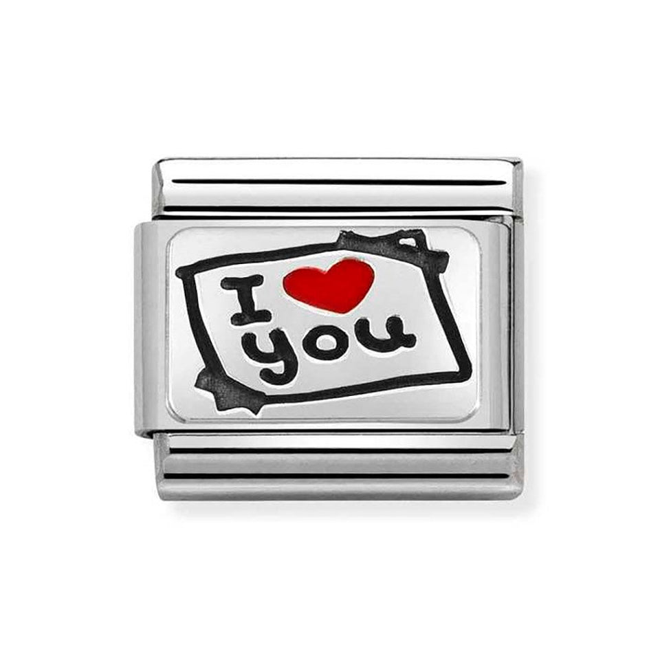 Nomination CLASSIC Silvershine 'I LOVE YOU' Card Charm