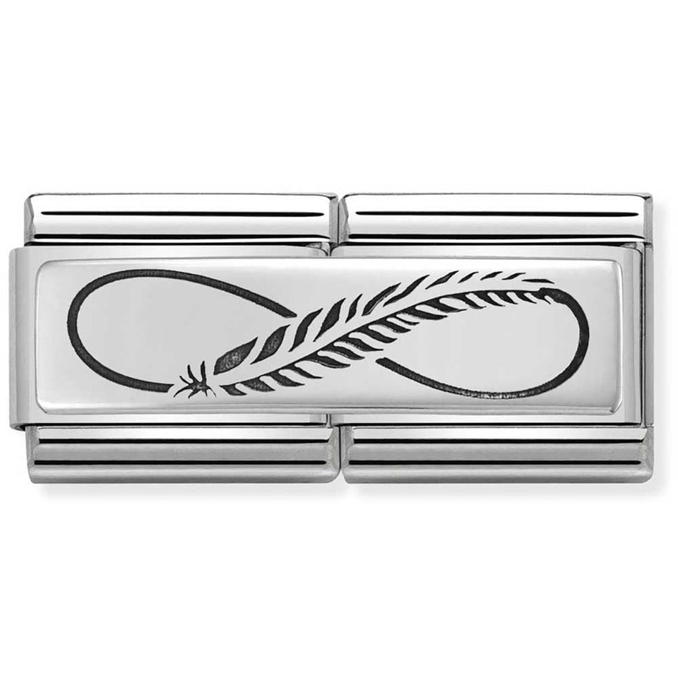 Nomination OUTLET CLASSIC Silvershine Infinity Feather Double Charm