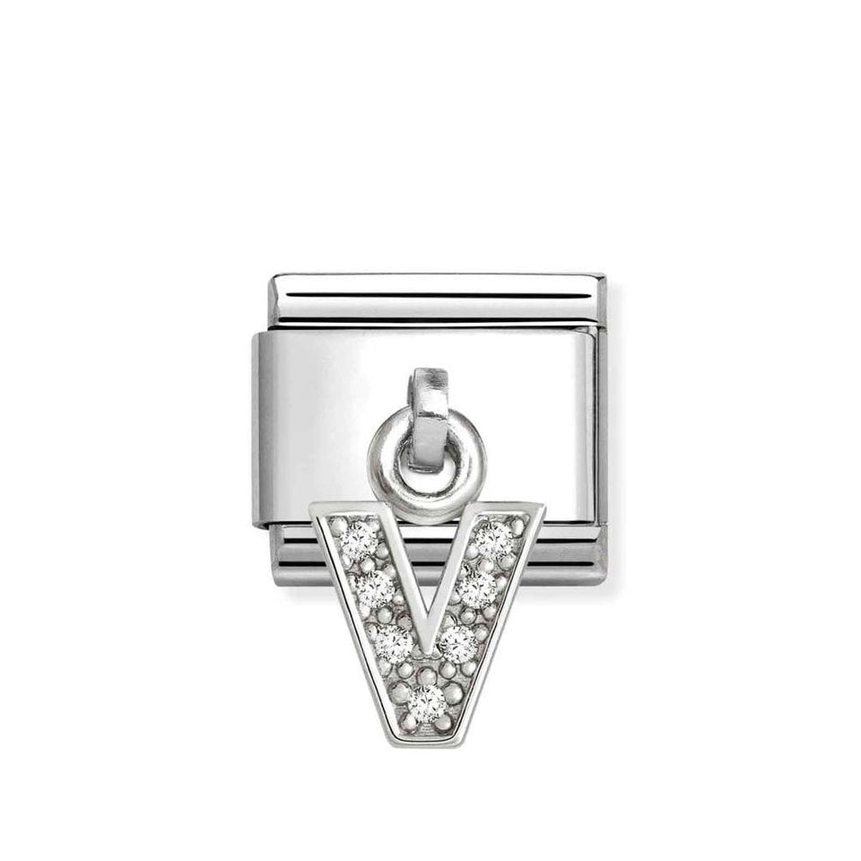 Nomination CLASSIC Silvershine Initial 'V' Charm