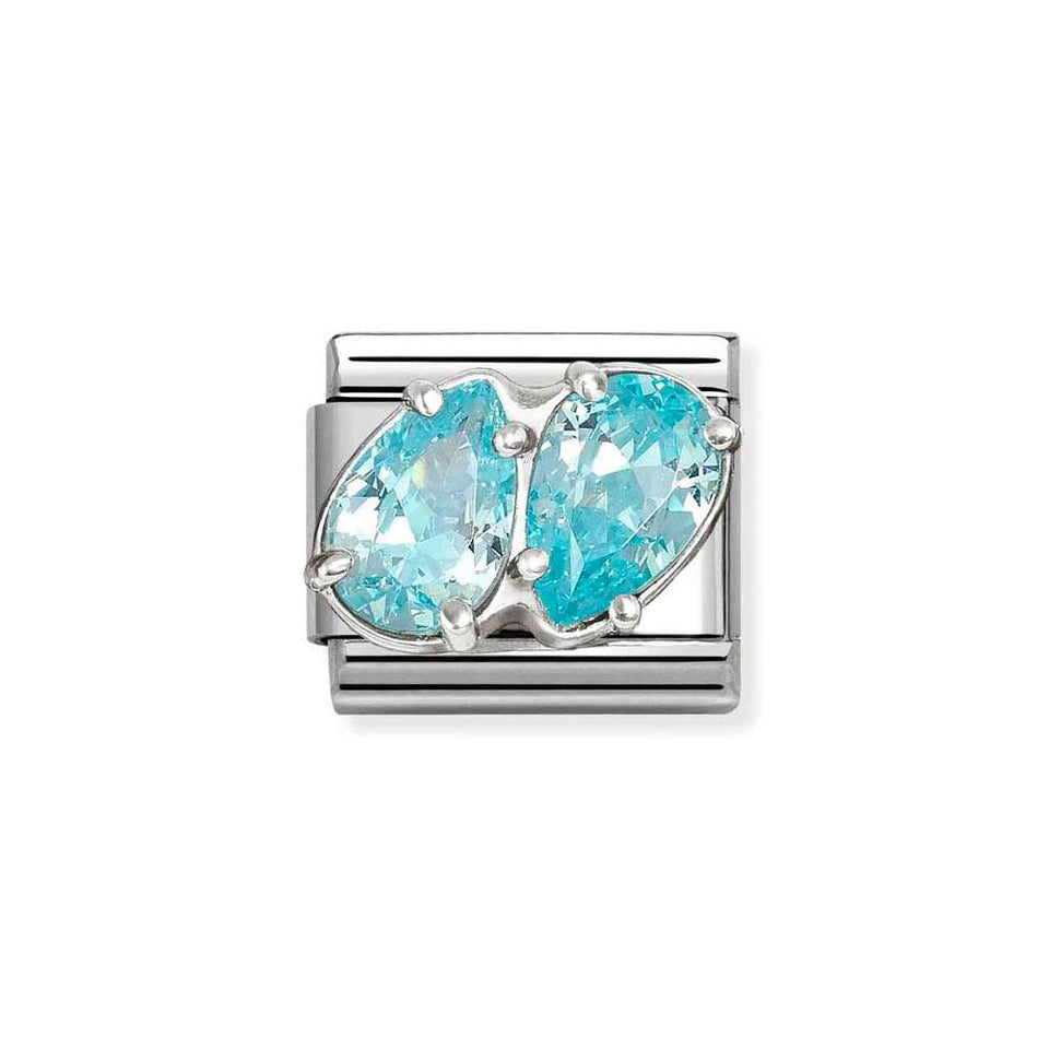 Nomination CLASSIC Silvershine Light Blue Double Drops Charm