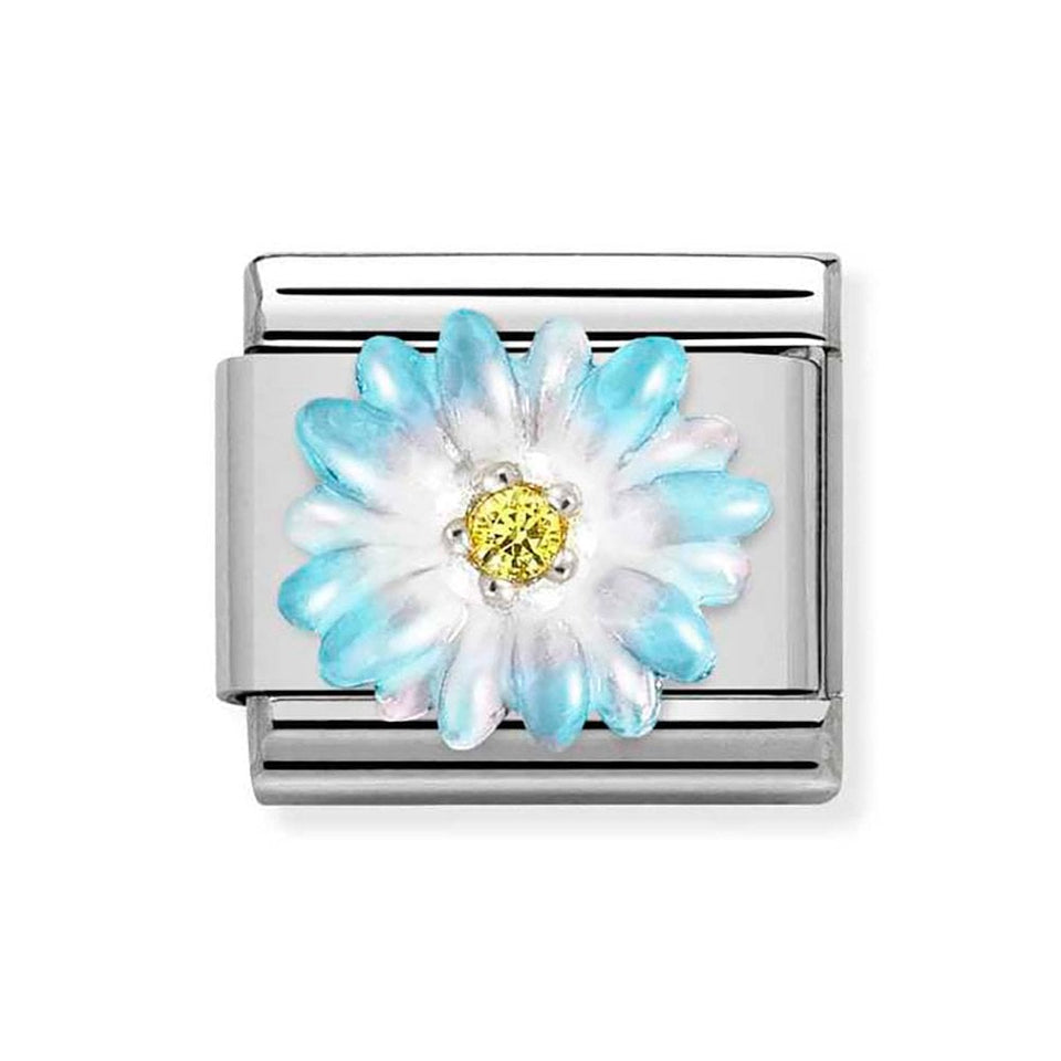 Nomination CLASSIC Silvershine Light Blue Flower Charm
