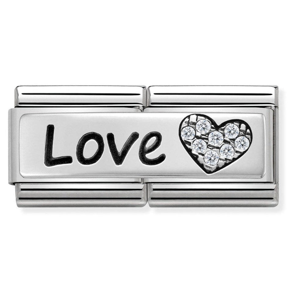 Nomination CLASSIC Silvershine 'LOVE' Heart Double Charm