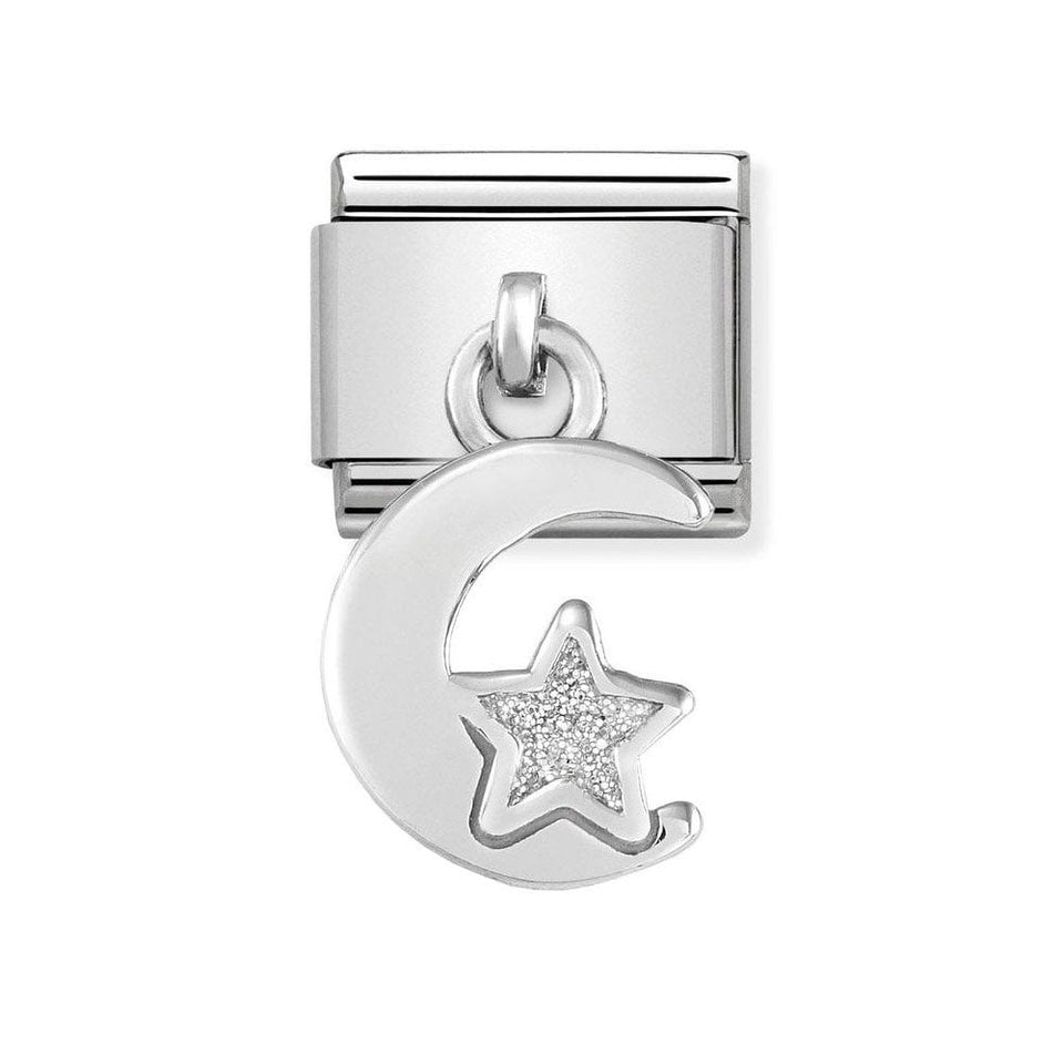 Nomination CLASSIC Silvershine Moon & Star Glitter Charm