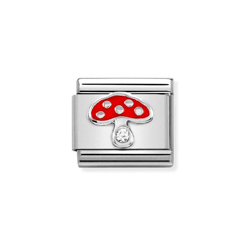 Nomination CLASSIC Silvershine Mushroom with Stone Charm
