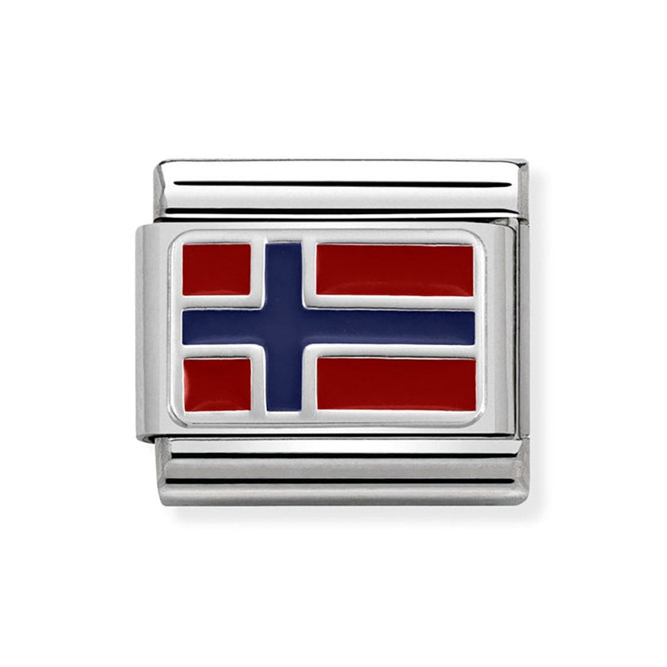 Nomination CLASSIC Silvershine Norway Flag Charm
