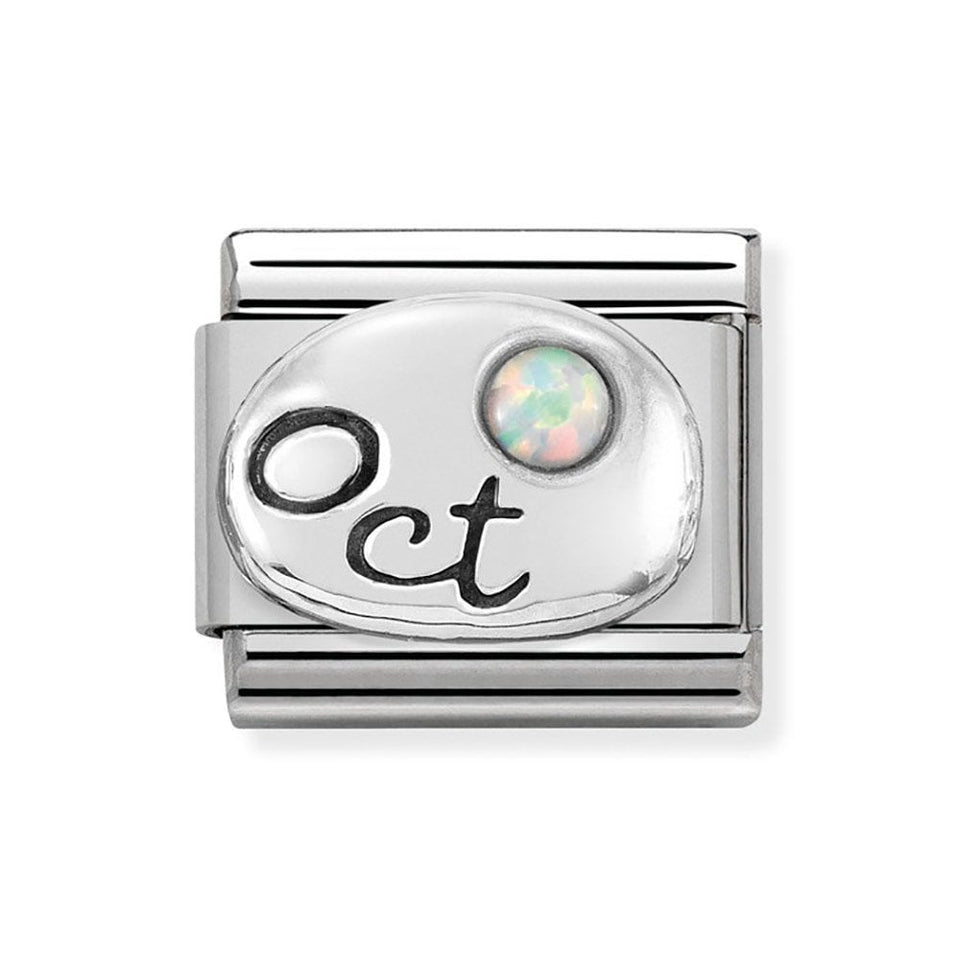 Nomination CLASSIC Silvershine October Birthstone Charm (White Opal)