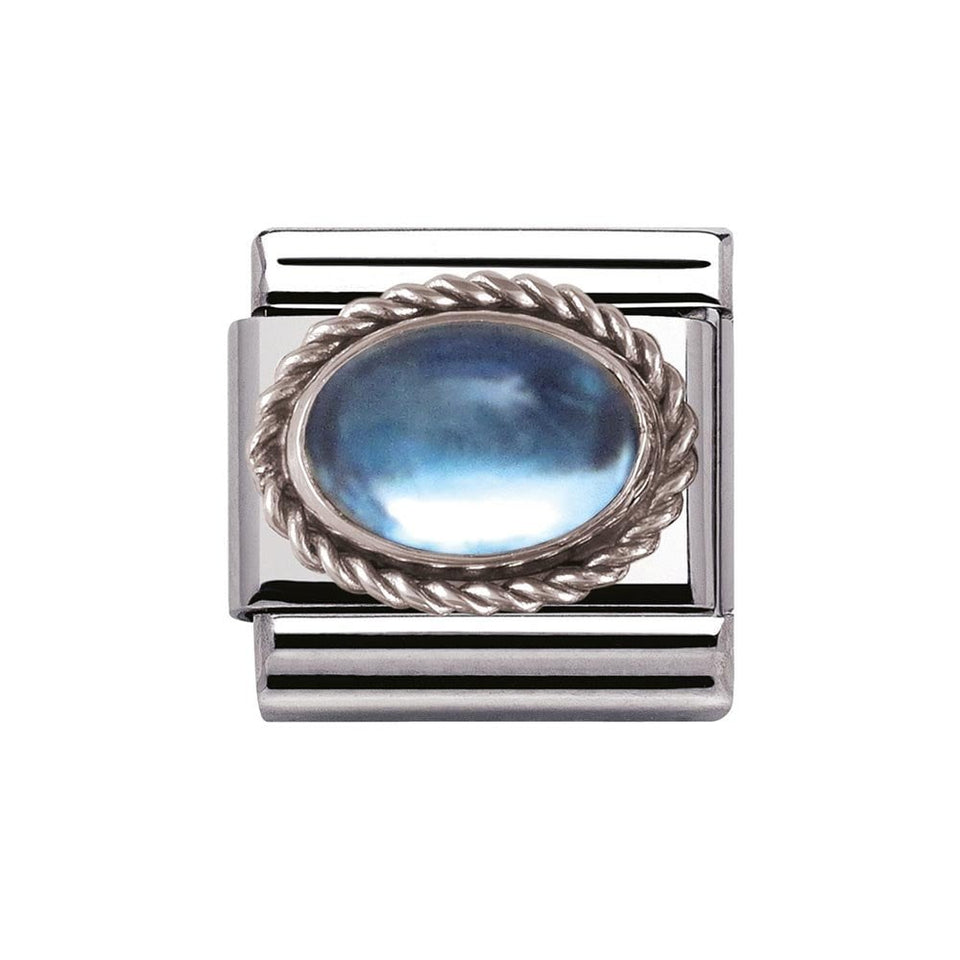 Nomination CLASSIC Silvershine Oval Blue Topaz Charm