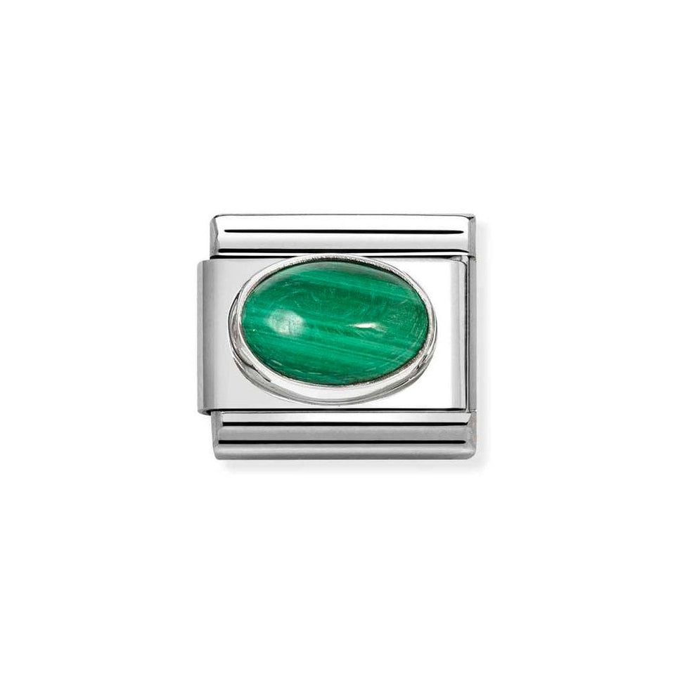 Nomination CLASSIC Silvershine Oval Malachite Charm