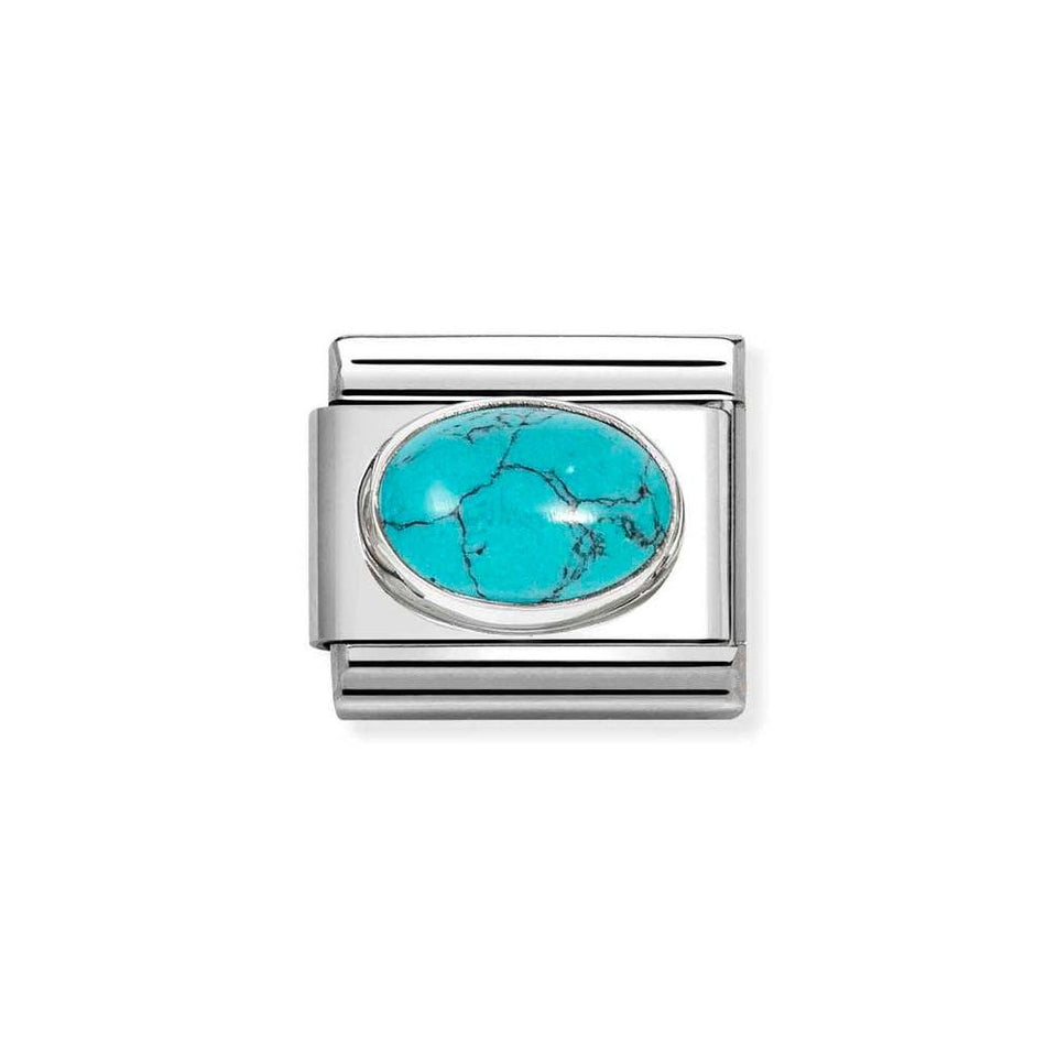 Nomination CLASSIC Silvershine Oval Turquoise Charm