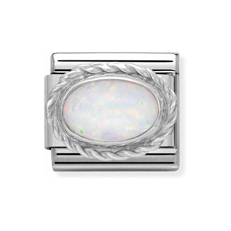 Nomination CLASSIC Silvershine Oval White Opal Charm