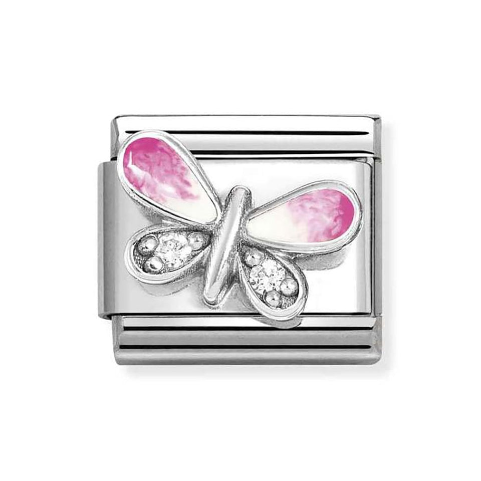 Nomination CLASSIC Silvershine Pink Butterfly Charm