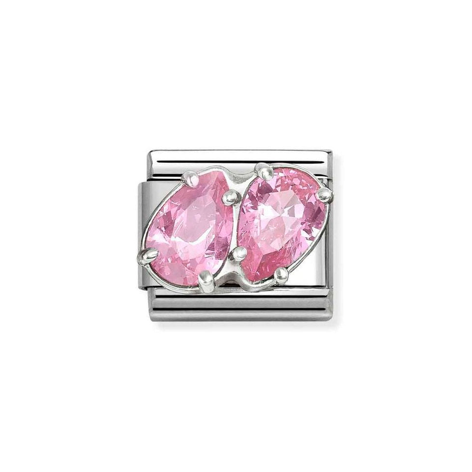 Nomination CLASSIC Silvershine Pink Double Drops Charm
