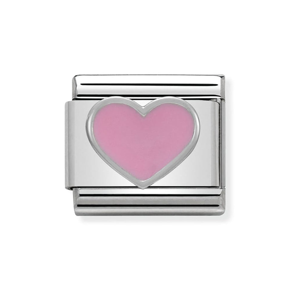 Nomination CLASSIC Silvershine Pink Enamel Heart Charm