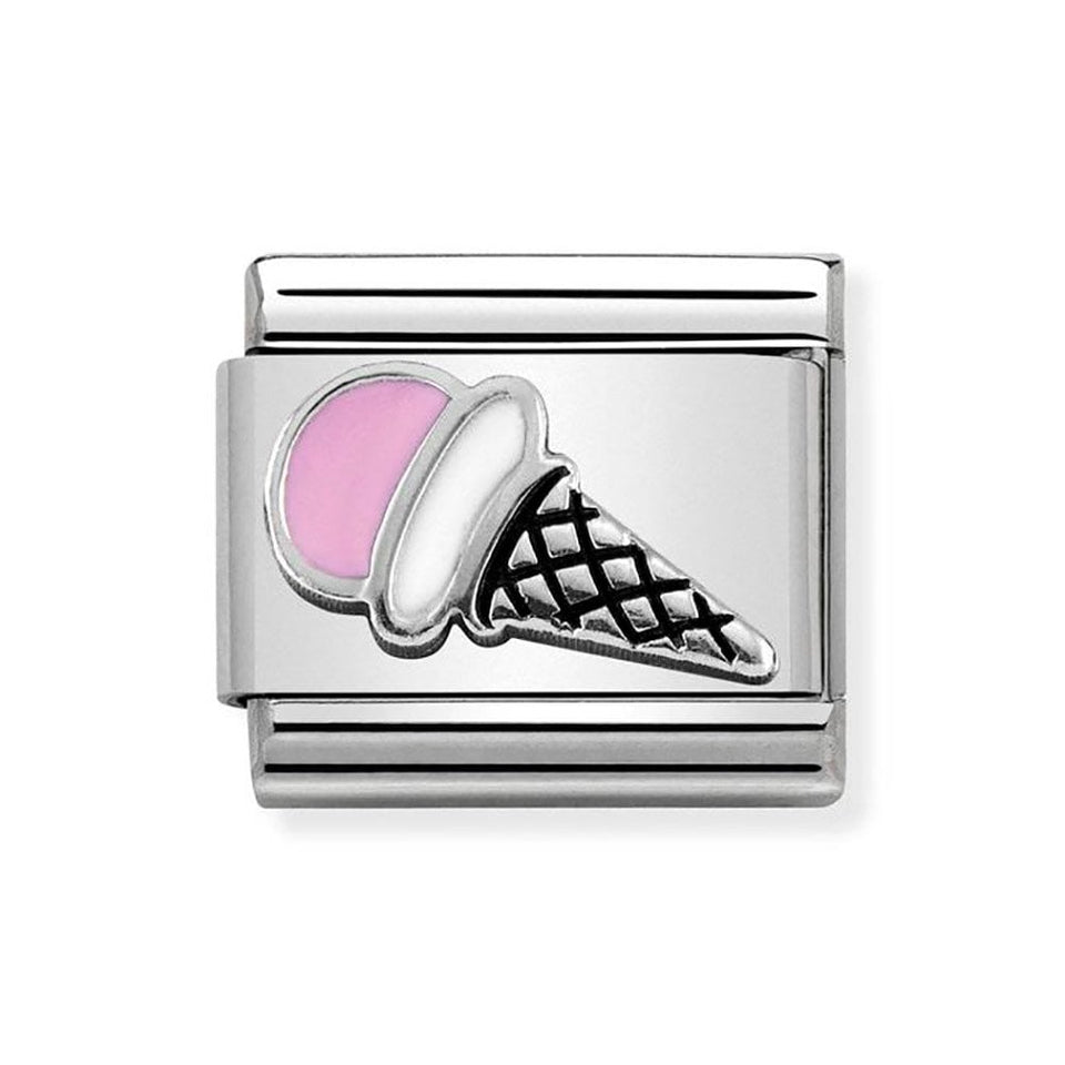 Nomination CLASSIC Silvershine Pink Ice Cream Charm