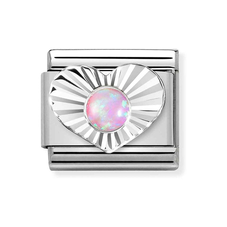 Nomination CLASSIC Silvershine Pink Opal Heart Charm