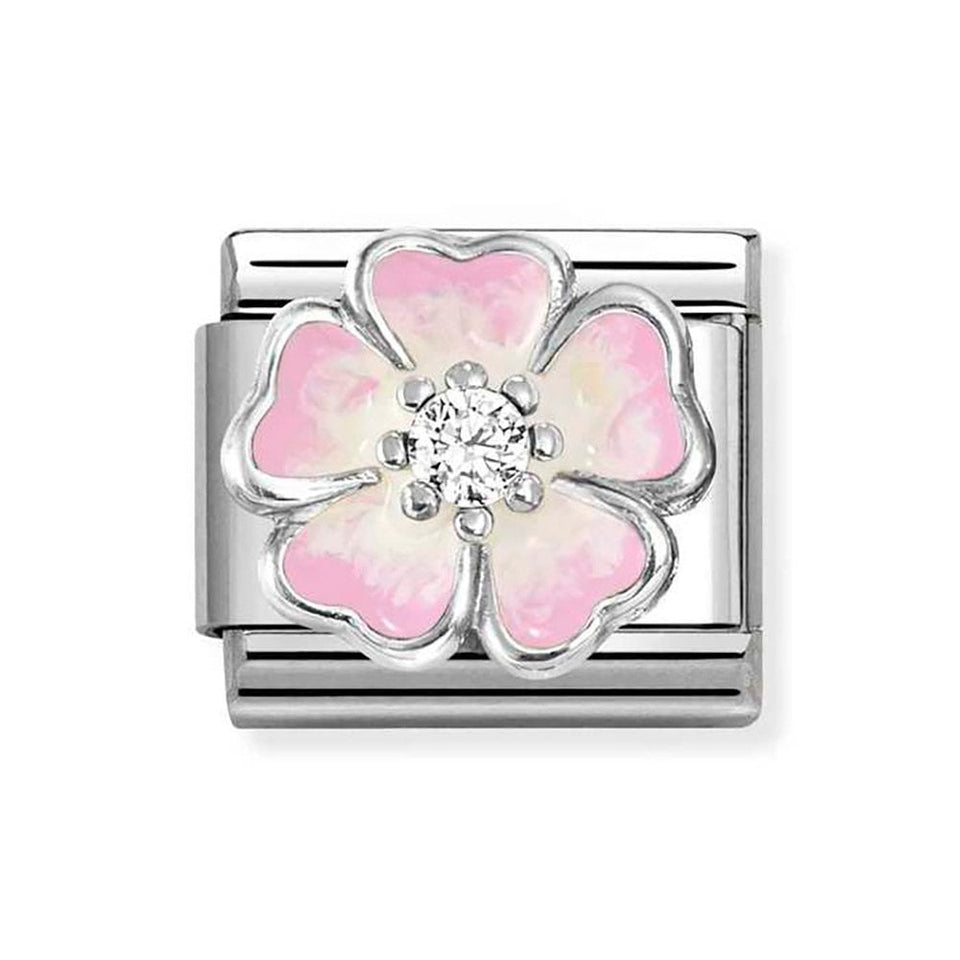 Nomination CLASSIC Silvershine Pink Petal Flower Charm
