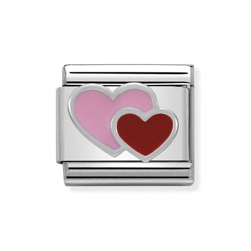 Nomination CLASSIC Silvershine Pink & Red Hearts Charm