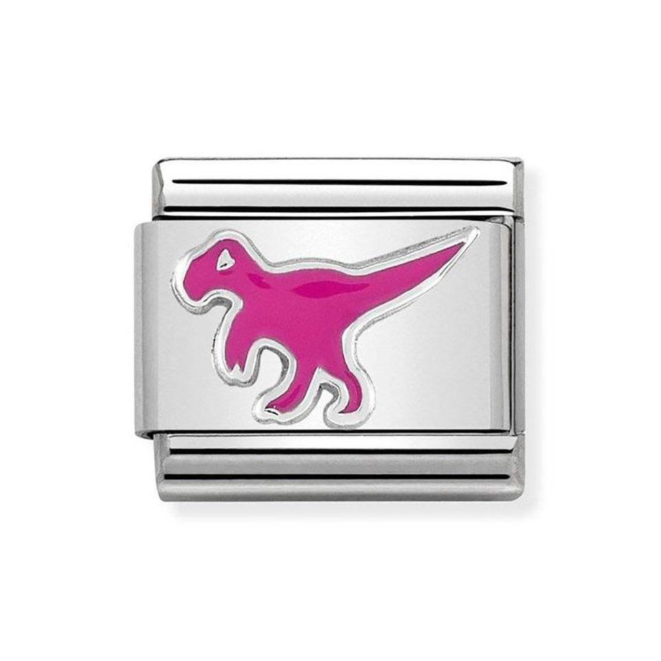 Nomination CLASSIC Silvershine Pink T-Rex Dinosaur Charm