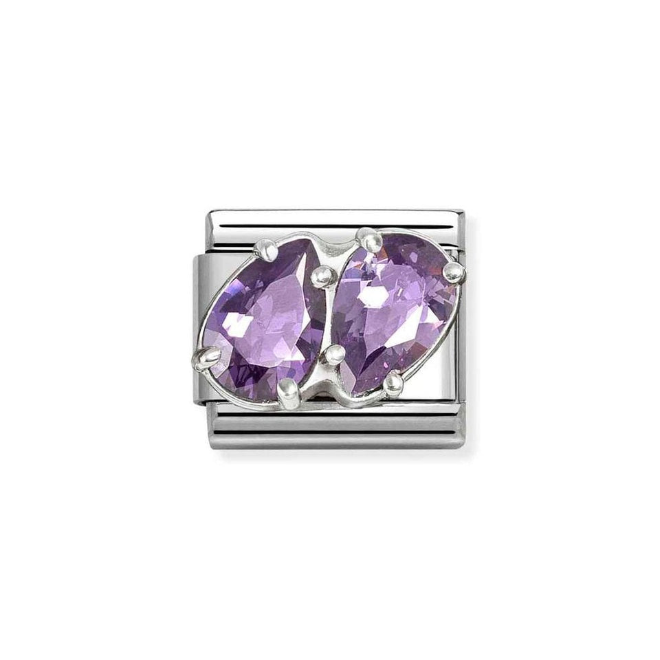 Nomination CLASSIC Silvershine Purple Double Drops Charm
