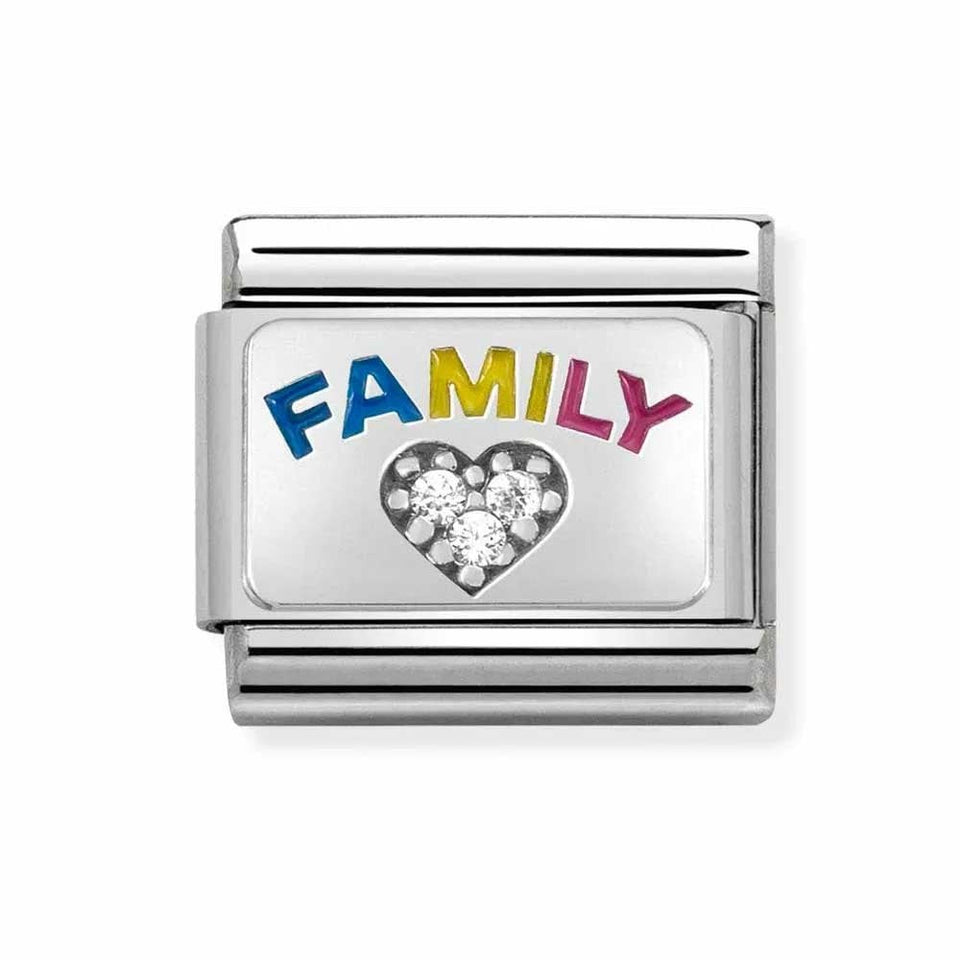 Nomination CLASSIC Silvershine Rainbow 'FAMILY' Charm