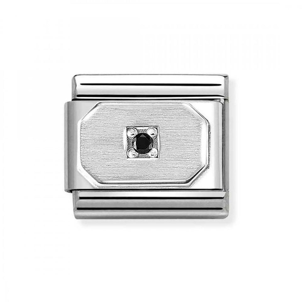 Nomination CLASSIC Silvershine Rectangle with Stone Charm