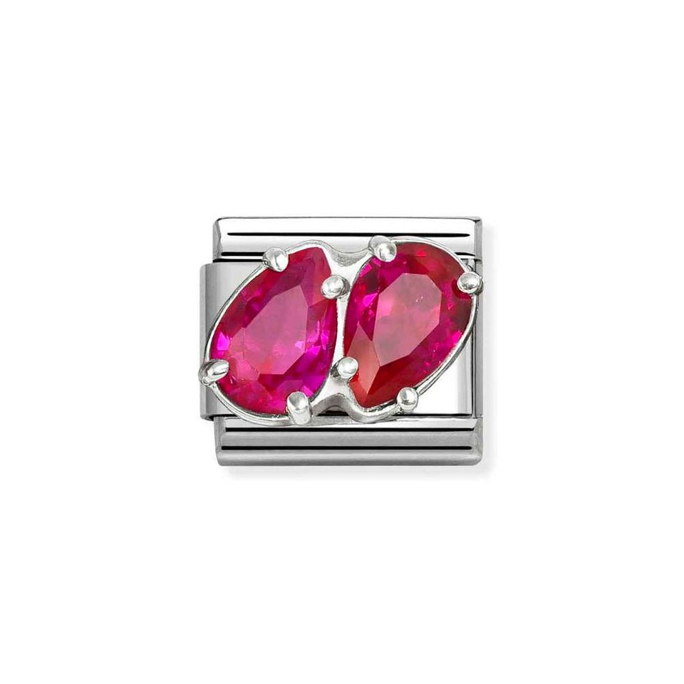 Nomination CLASSIC Silvershine Red Double Drops Charm