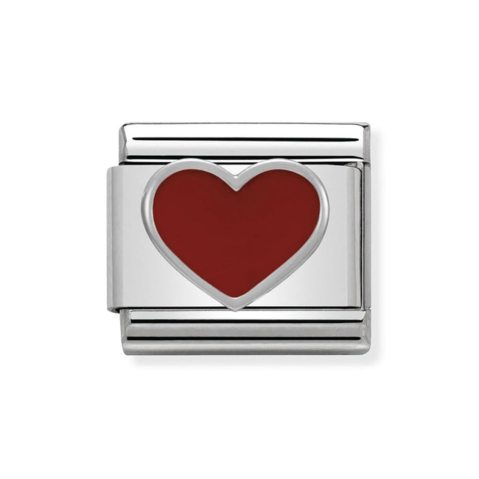 Nomination CLASSIC Silvershine Red Enamel Heart Charm