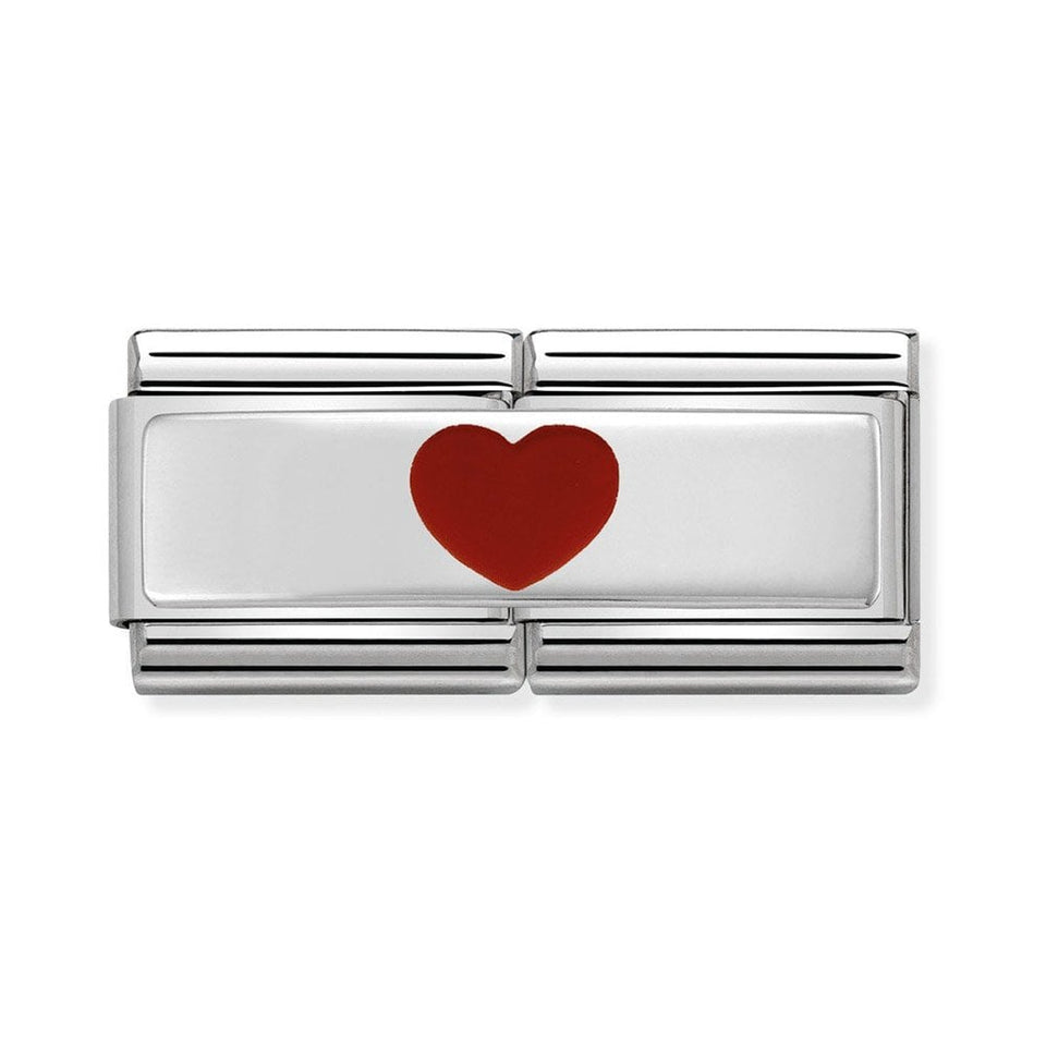 Nomination CLASSIC Silvershine Red Enamel Heart Double Charm