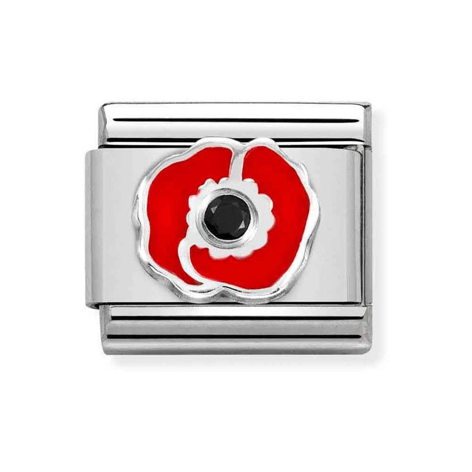 Nomination CLASSIC Silvershine Red Poppy Charm