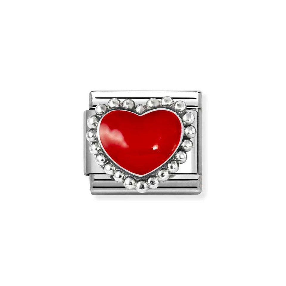 Nomination CLASSIC Silvershine Red Raised Heart Charm