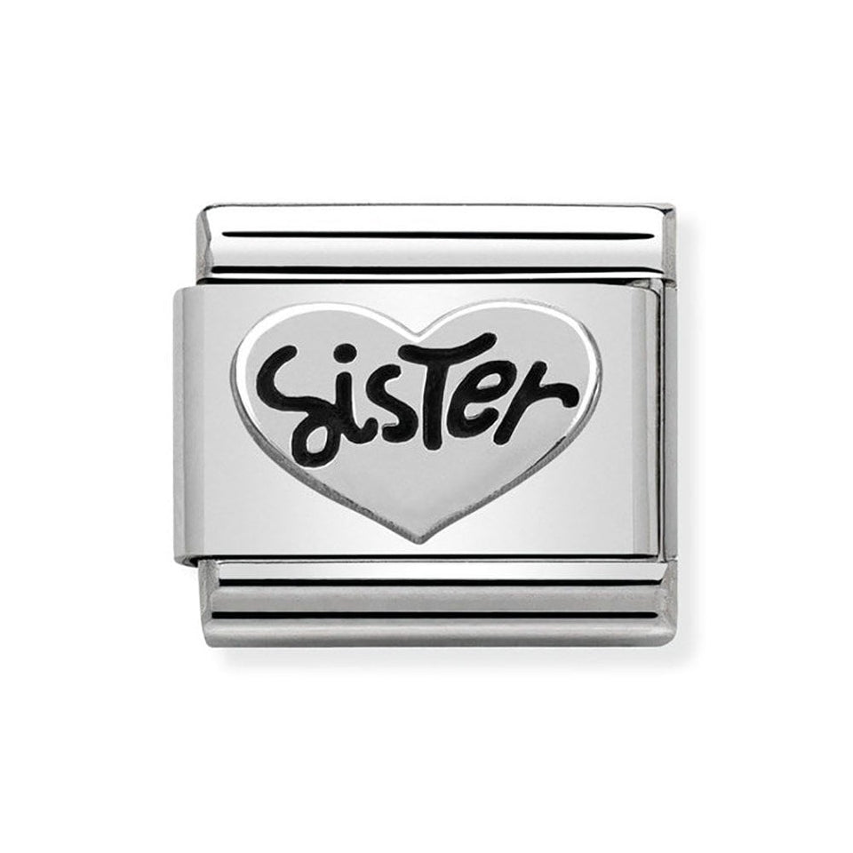 Nomination CLASSIC Silvershine 'SISTER' Heart Charm