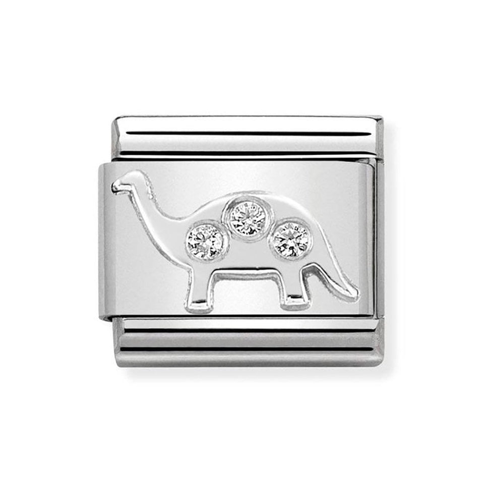 Nomination CLASSIC Silvershine Sparkly Brontosaurus Charm