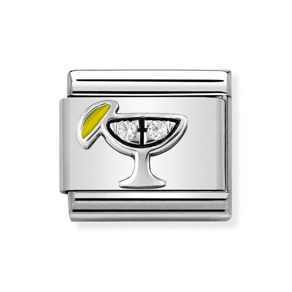 Nomination CLASSIC Silvershine Sparkly Cocktail Charm