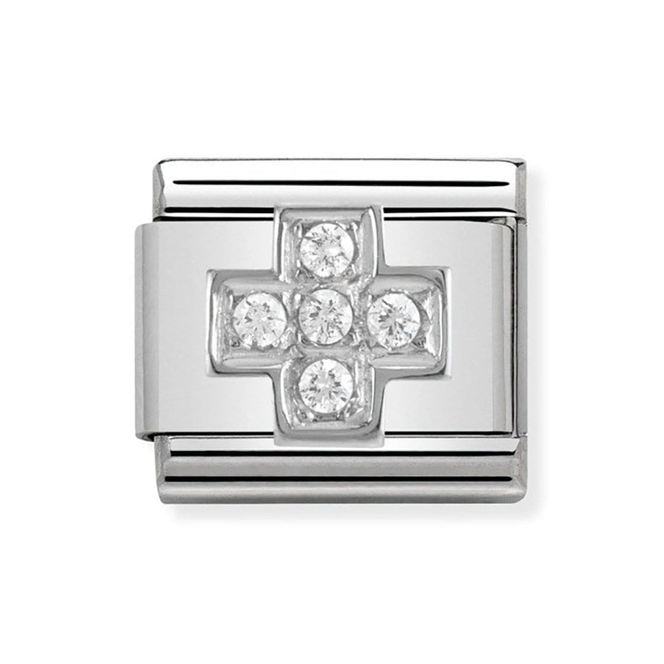 Nomination CLASSIC Silvershine Sparkly Cross Charm