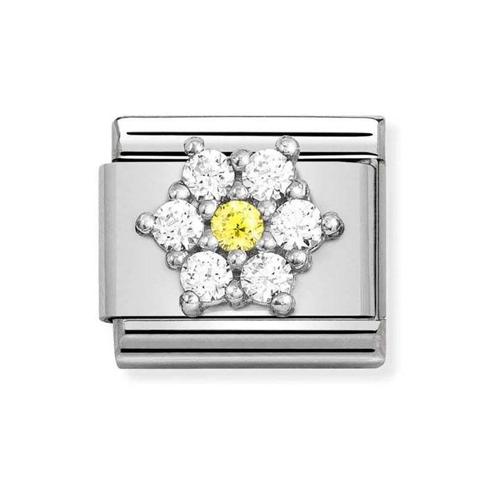 Nomination CLASSIC Silvershine Sparkly Flower Charm