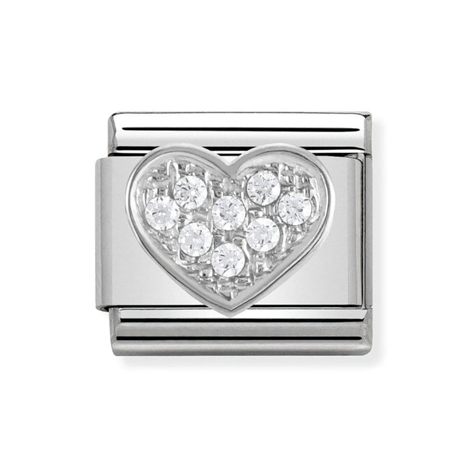 Nomination CLASSIC Silvershine Sparkly Heart Charm