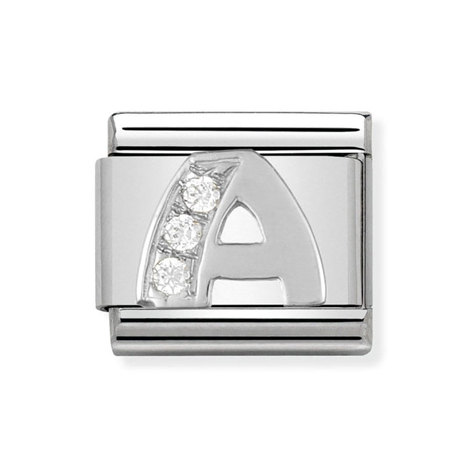 Nomination CLASSIC Silvershine Sparkly Letter 'A' Charm