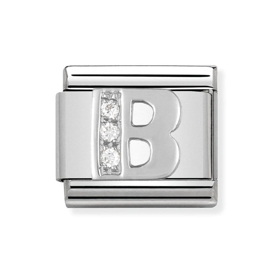 Nomination CLASSIC Silvershine Sparkly Letter 'B' Charm