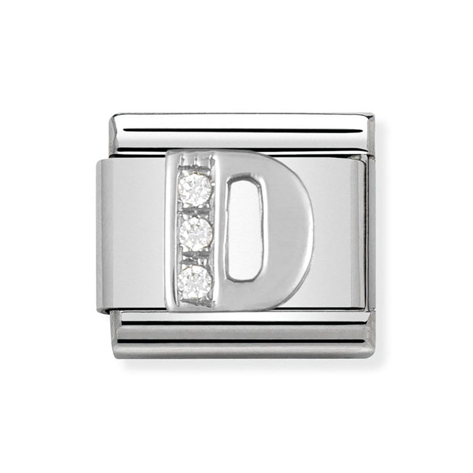 Nomination CLASSIC Silvershine Sparkly Letter 'D' Charm