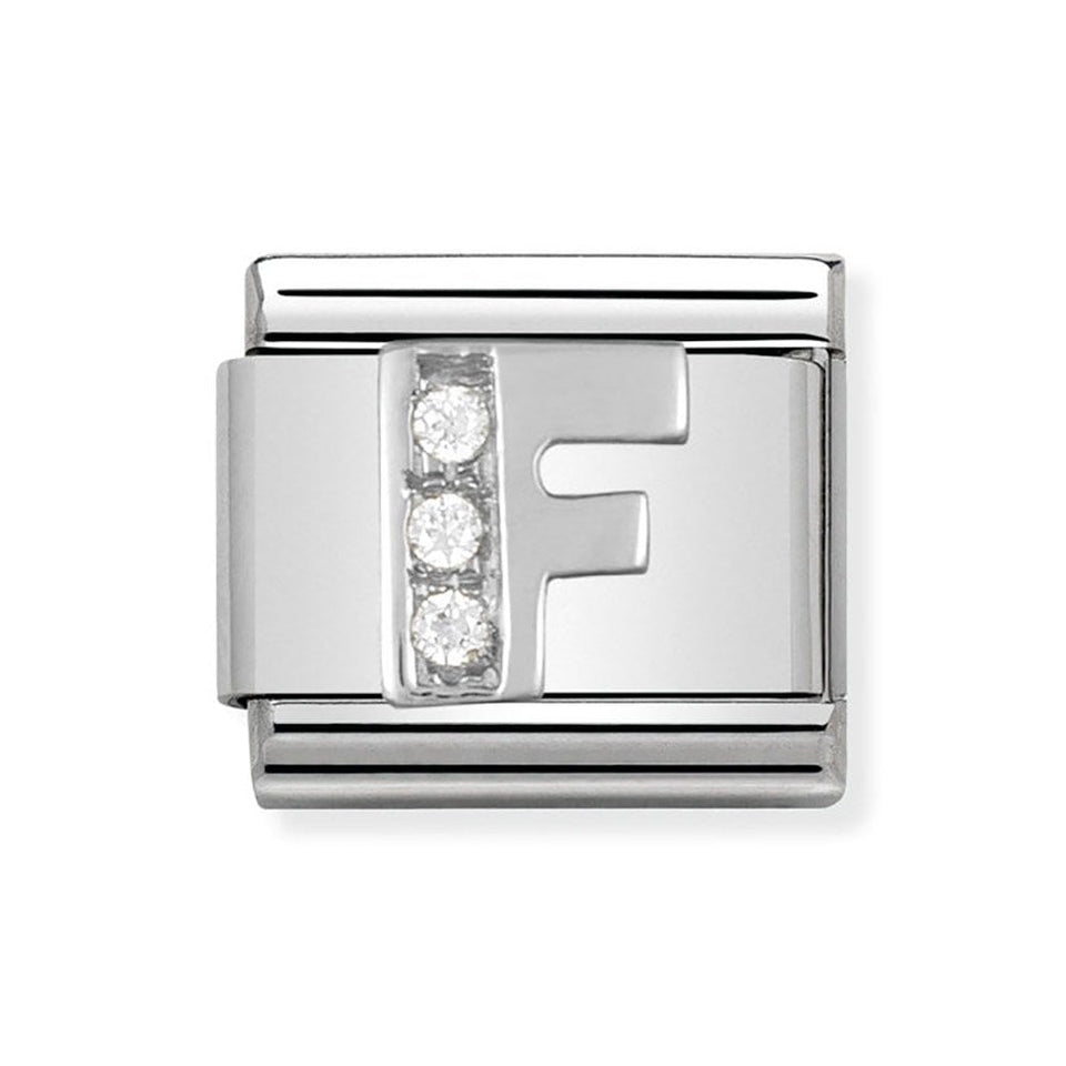 Nomination CLASSIC Silvershine Sparkly Letter 'F' Charm