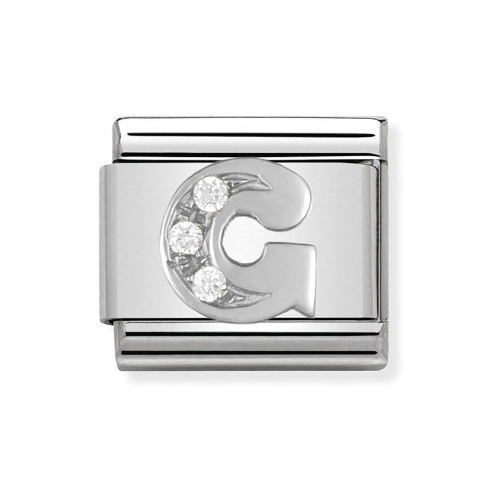 Nomination CLASSIC Silvershine Sparkly Letter 'G' Charm