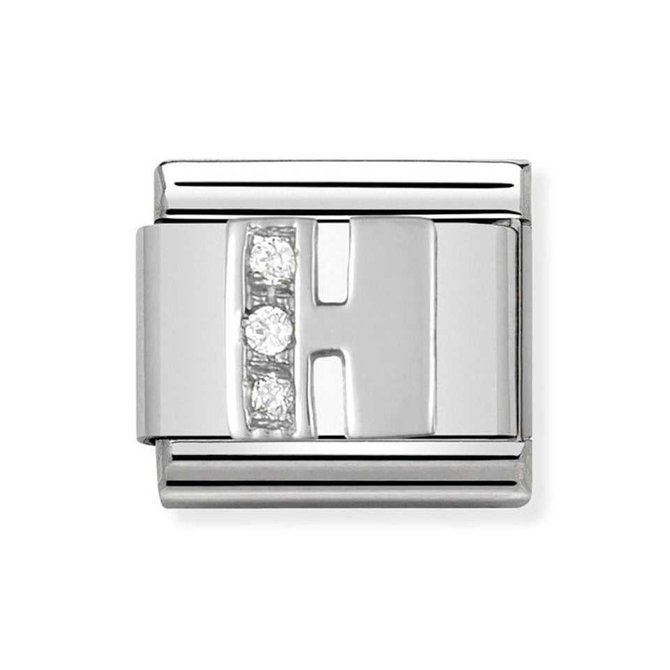 Nomination CLASSIC Silvershine Sparkly Letter 'H' Charm