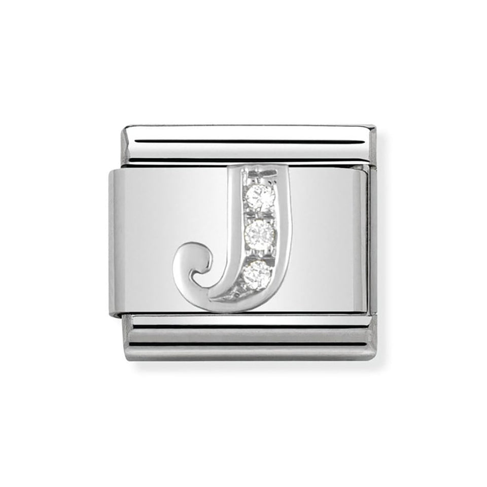 Nomination CLASSIC Silvershine Sparkly Letter 'J' Charm