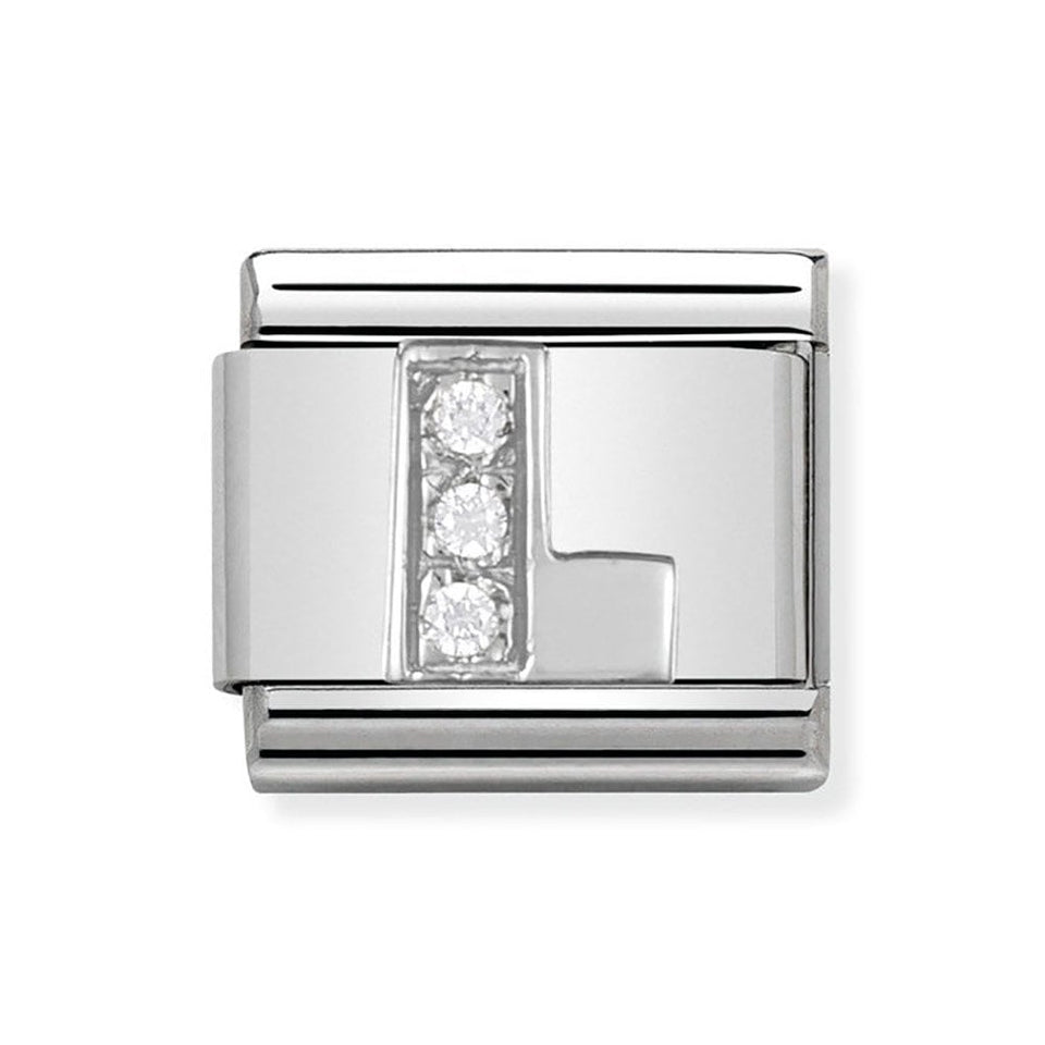 Nomination CLASSIC Silvershine Sparkly Letter 'L' Charm