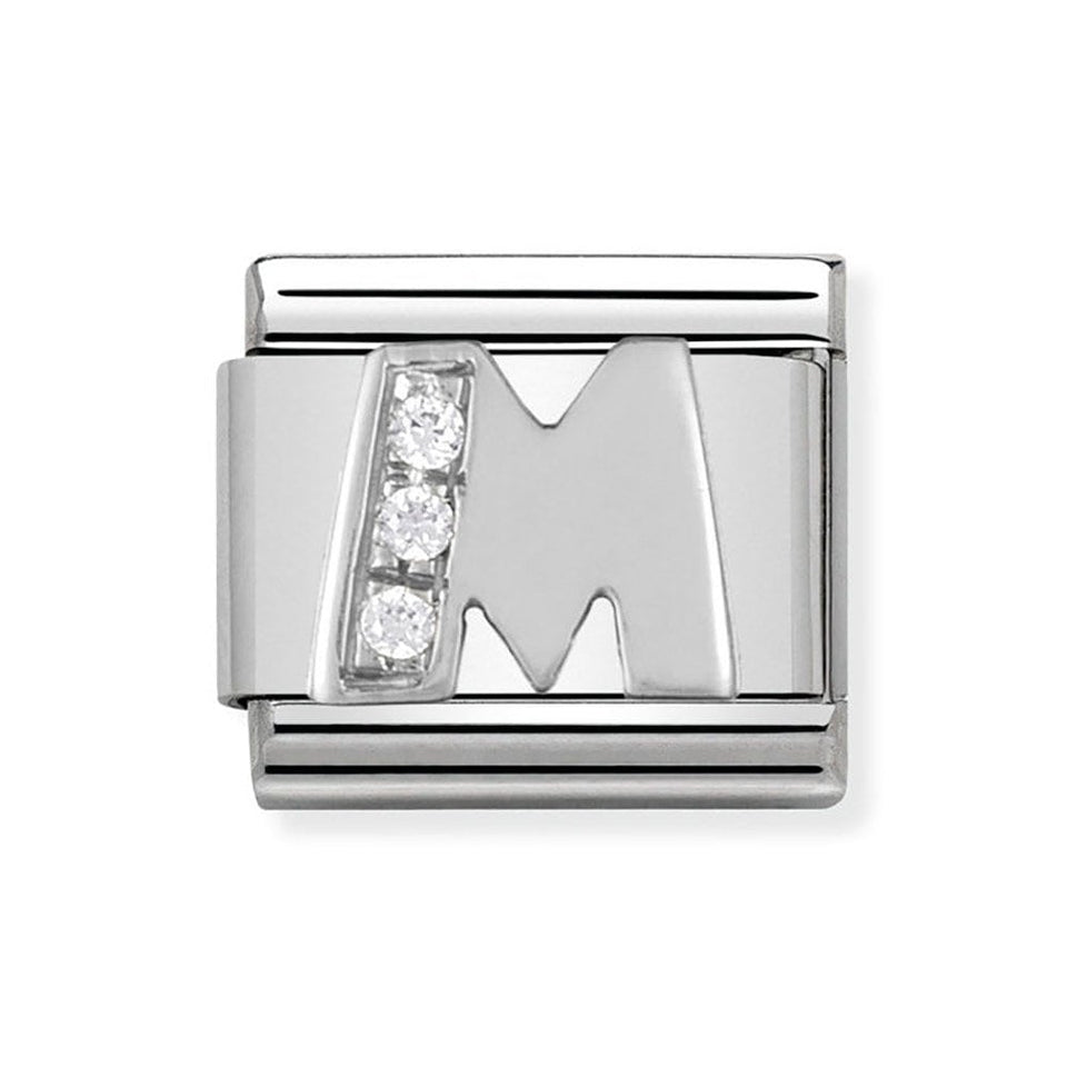 Nomination CLASSIC Silvershine Sparkly Letter 'M' Charm